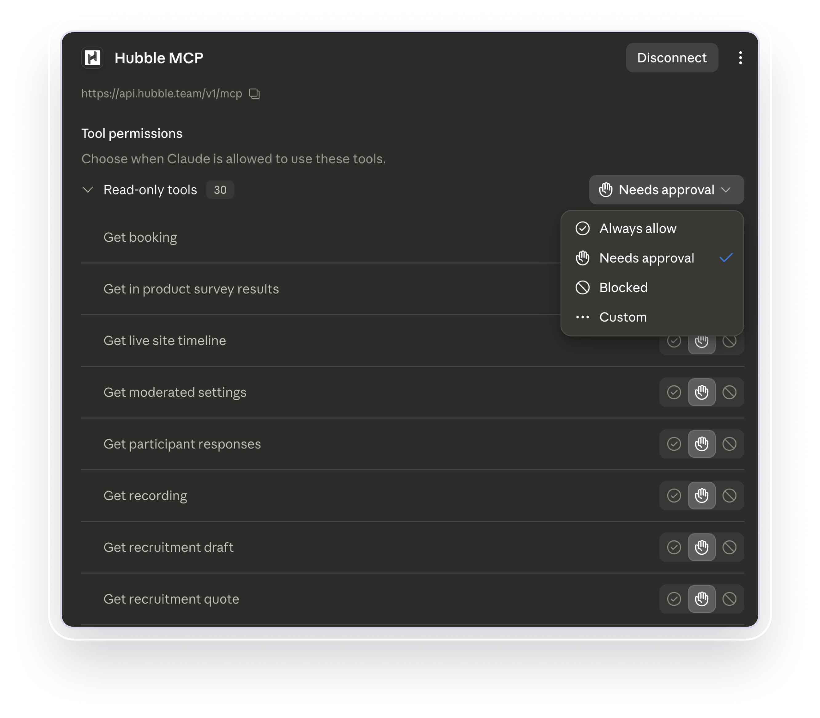 Hubble tool permission
